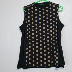Worthington | Sleeveless polkadot zipper blouse